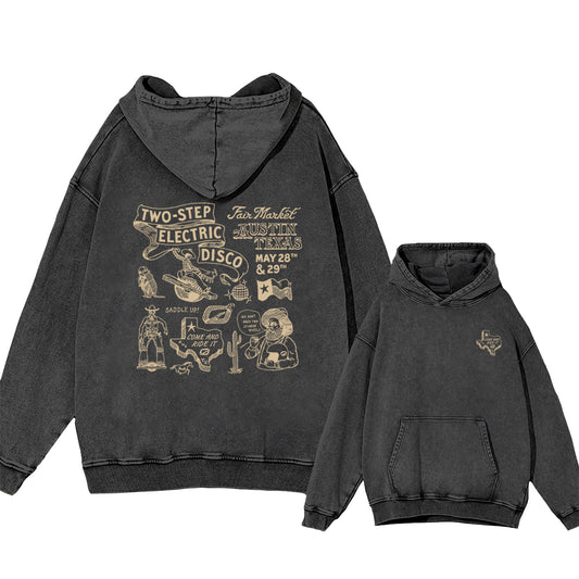 Electric Disco Happy Party Garment-Dye Hoodies