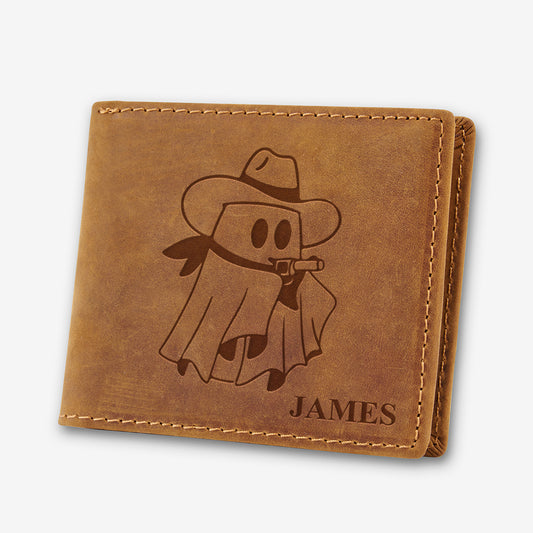 Personalized Vintage Leather Wallet_Ghost