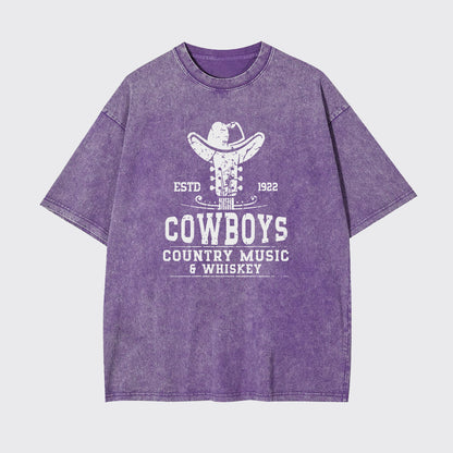 Cowboys Country Music 6 Whiskey Garment-dye Tees