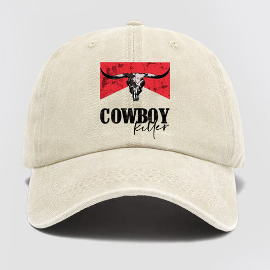 Vintage Western Cowboy Killer Washed Baseball Cap