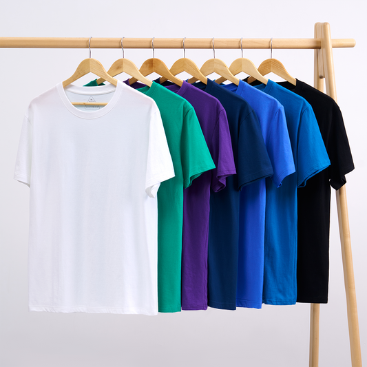 Classic Tees 7 Pack:White,Christmas Green,Purple,Navy,Royal Blue,Dark Blue,Black