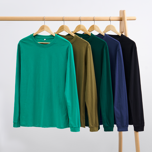 Classic Long Sleeves: 5 Pack:Christmas Green,Army Green,Dark Green,Navy,Black