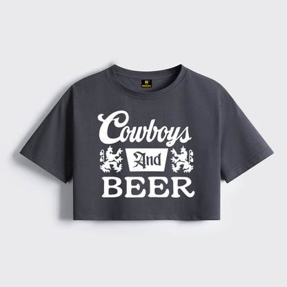 Cowboys Beer Cropped Boxy Tee