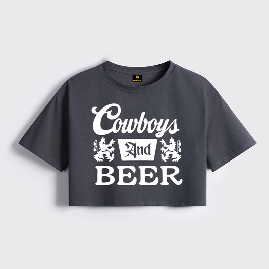 Cowboys Beer Cropped Boxy Tee