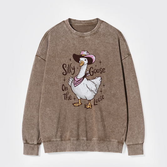 Silly Goose,On The Loose Washed Sweatshirts
