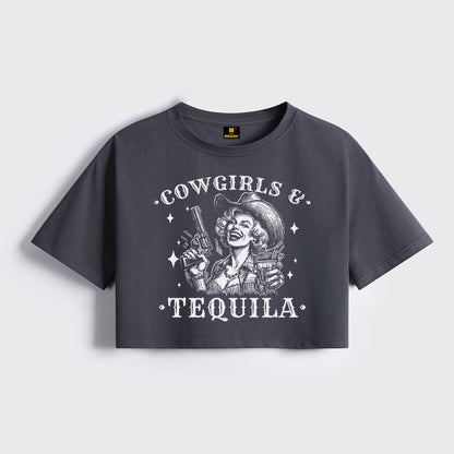 Vintage Western Country Bar Cropped Boxy Tee
