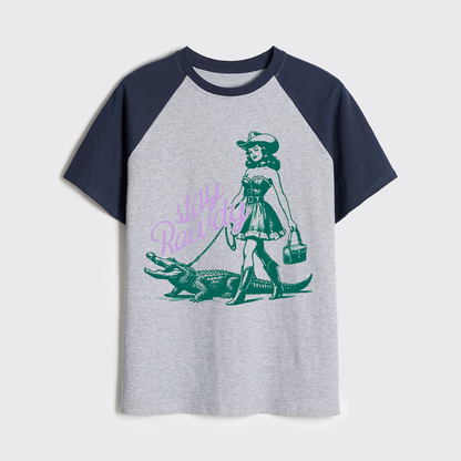 Stay Rowdy Retro Cowgirl Raglan T-shirts