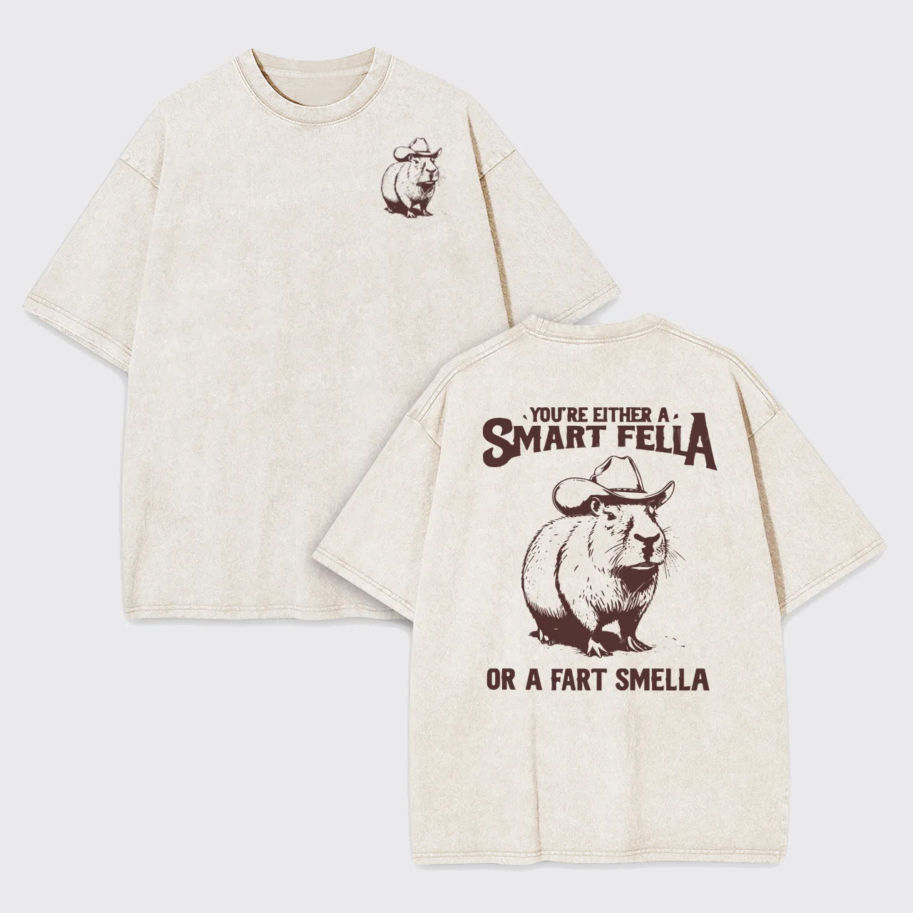Retro Smart Fella Capybara 90s Garment-dye Tees