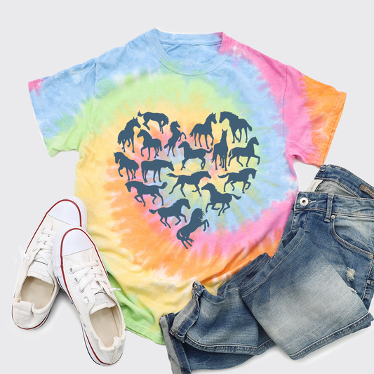 Horse Heart Tie Dye Shirts