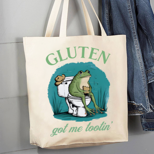 Gluten Got Me Tootin_Broncobay Canvas Tote Bag