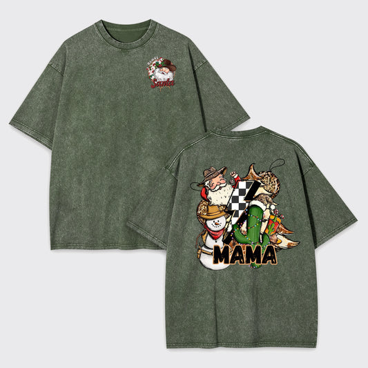 Personalized Name Howdy Santa Garment-dye Tees
