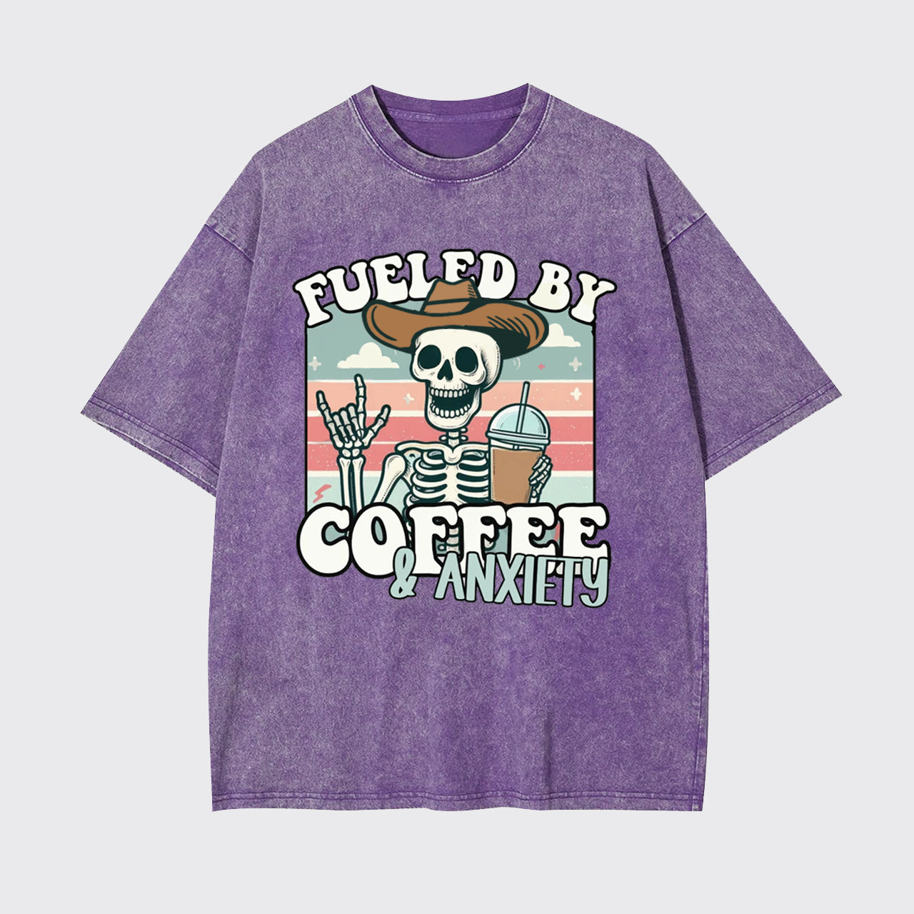 Fueled By Coffee And Anxiety Garment-dye Tees