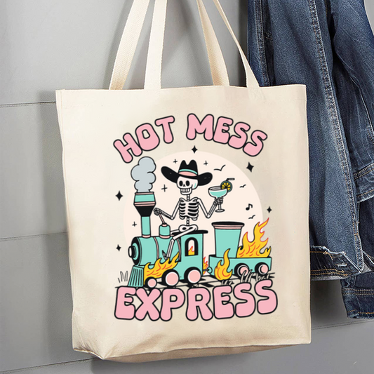 Mental Health-Hot Mess Express_Broncobay Canvas Tote Bag