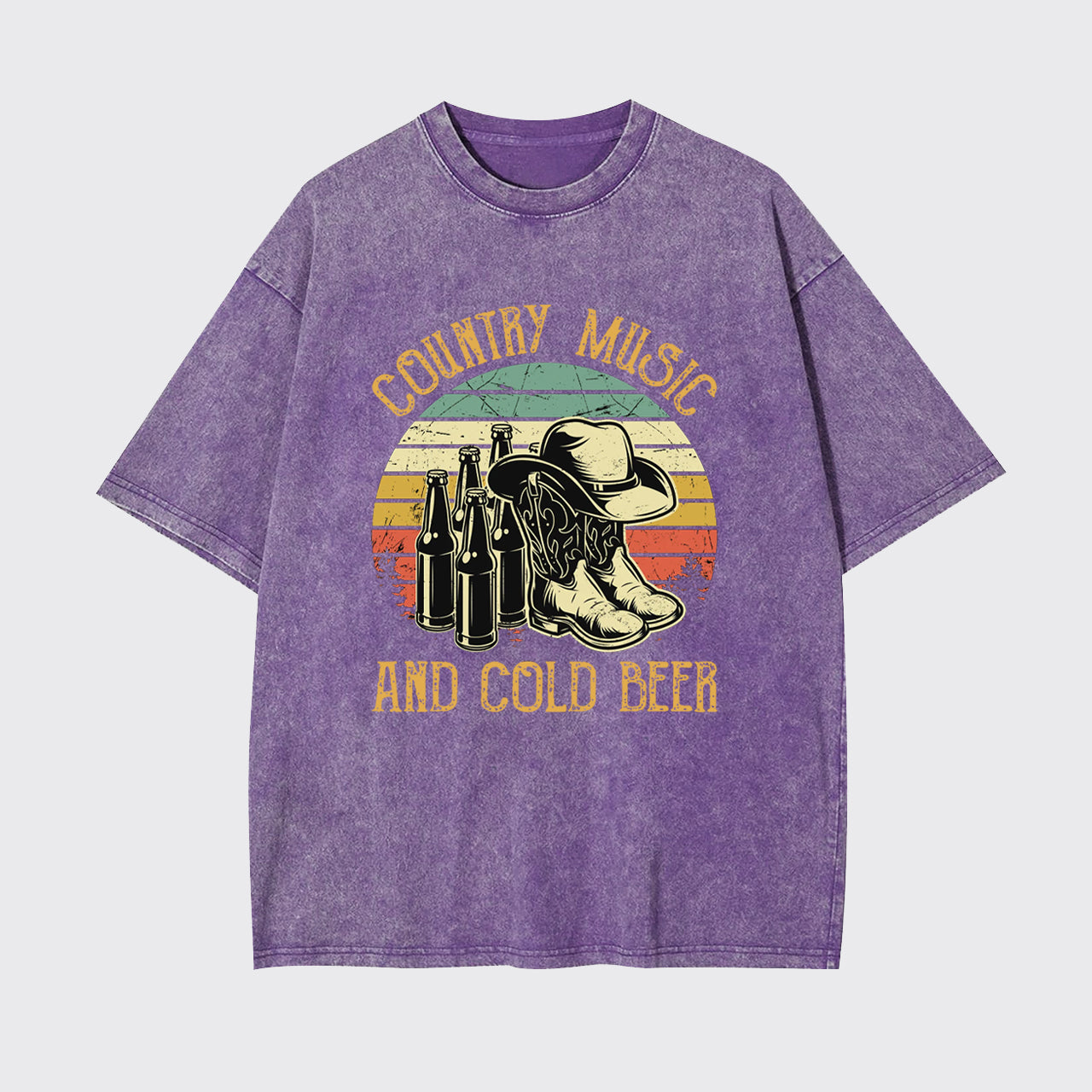 Country Music And Cold Beer Garment-dye Tees