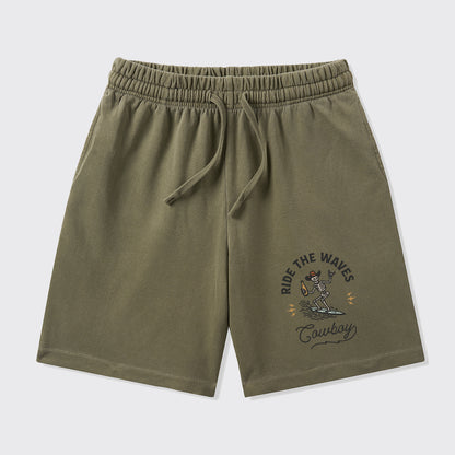 Surfing Cowboy Skeleton_Broncobay Shorts