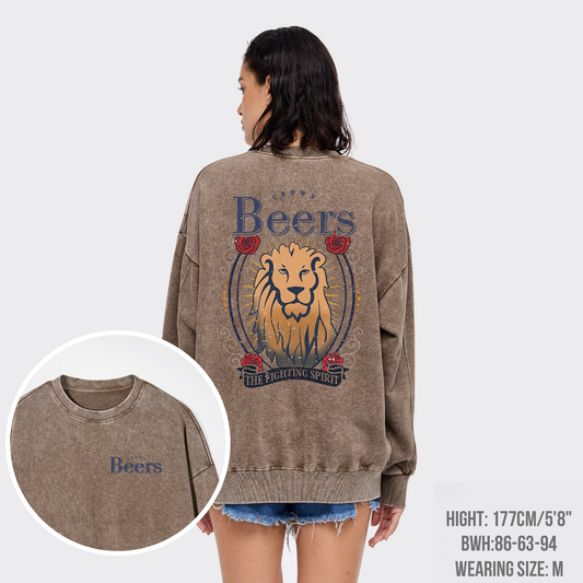 The Fighting Spirit Lion Washed Sweatshirts