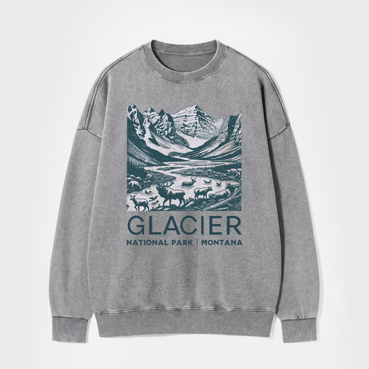 Glacier National Park Washed Sweatshirts