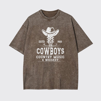 Cowboys Country Music 6 Whiskey Garment-dye Tees