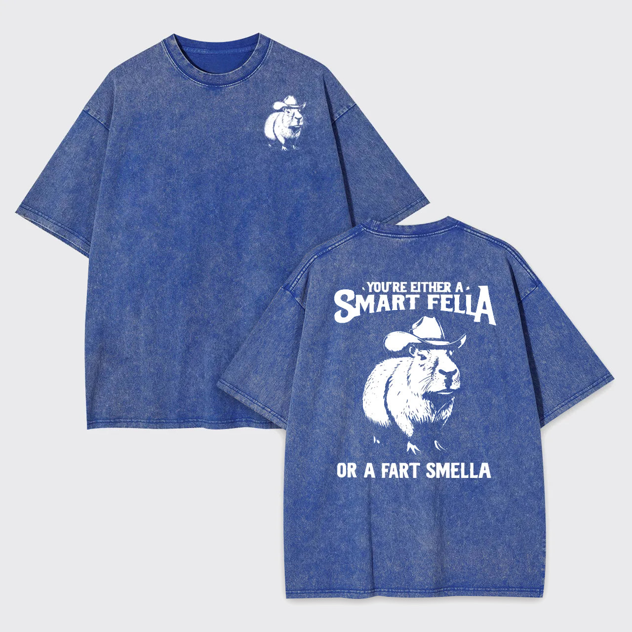 Retro Smart Fella Capybara 90s Garment-dye Tees