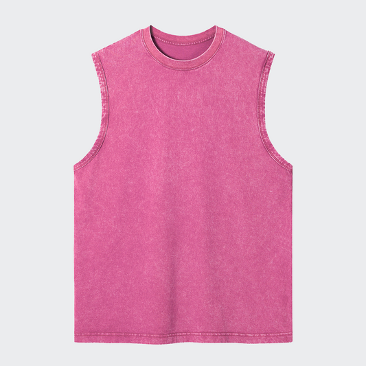 Washed Tank:Rose Red