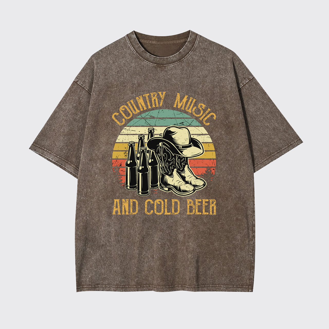Country Music And Cold Beer Garment-dye Tees