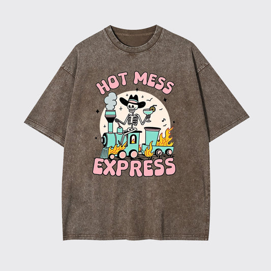 Mental Health-Hot Mess Express Garment-dye Tees