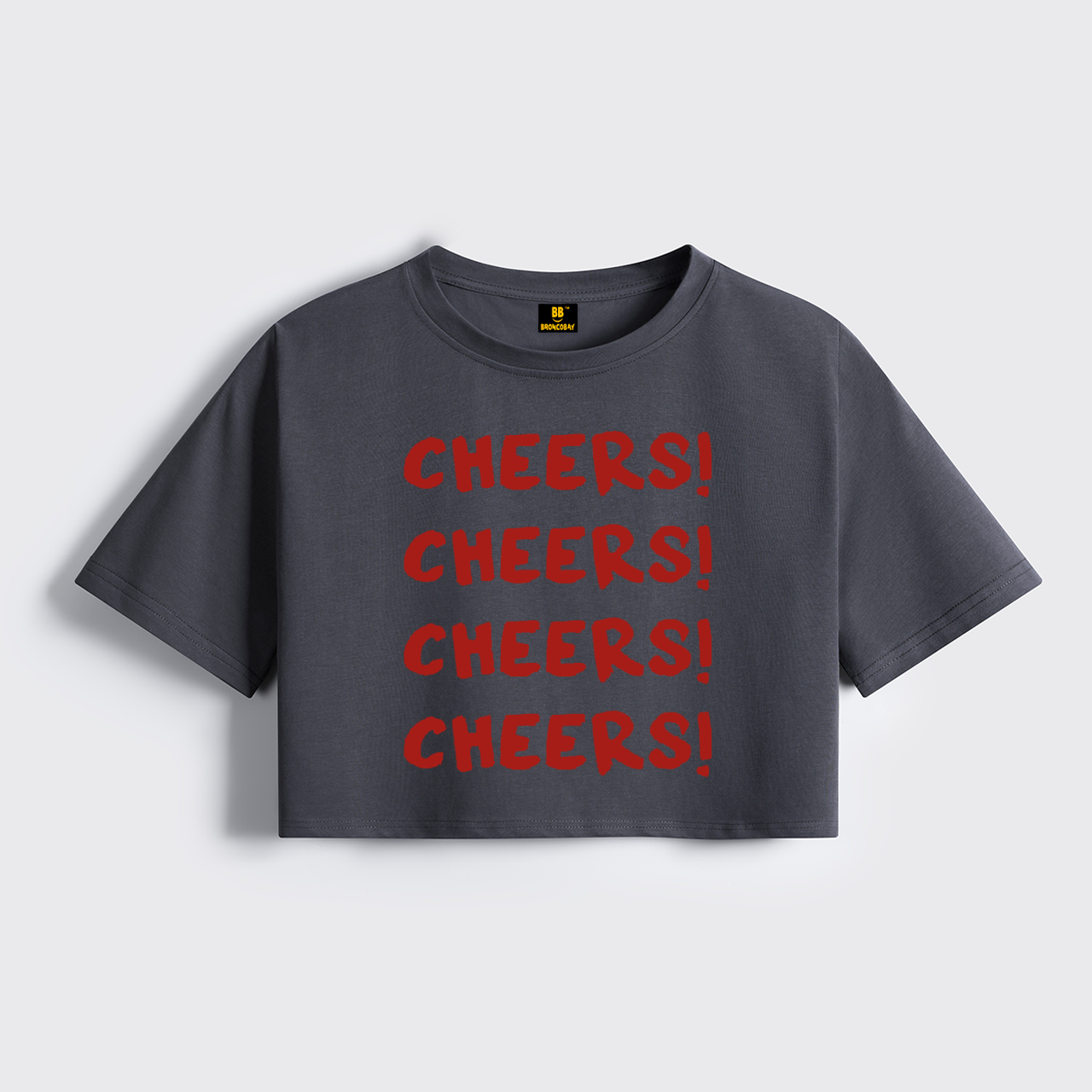Cheers Cheers Cheers Cheers Cropped Boxy Tee