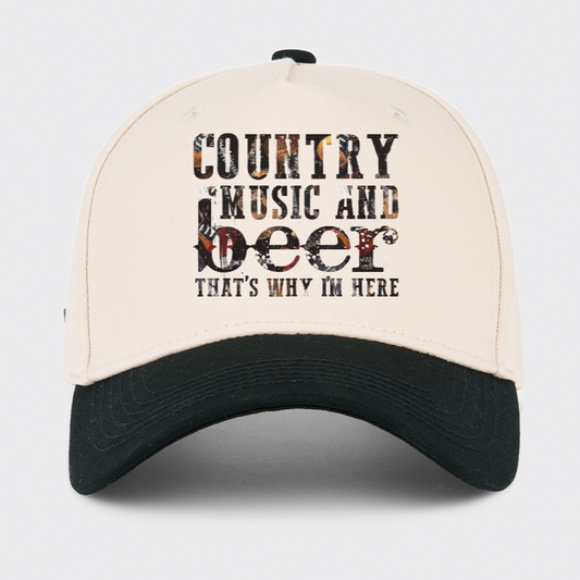 Country Music And Beer That's Why I'm Here Baseball Cap