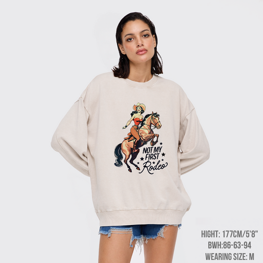 Retro Rodeo Cowgirl Washed Sweatshirts