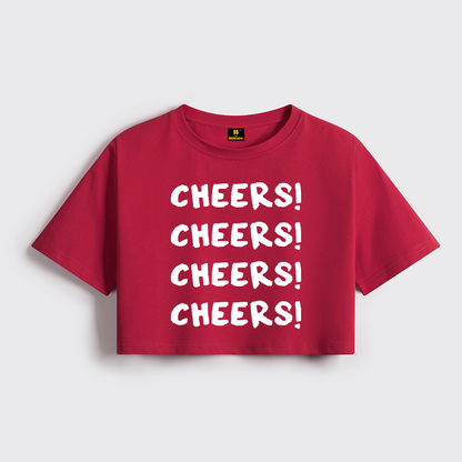 Cheers Cheers Cheers Cheers Cropped Boxy Tee