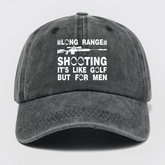 Long Range Shooting It's Like Golf Washed Baseball Cap