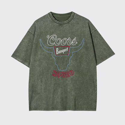 Retro Bullhead Rodeo Graphic Garment-dye Tees
