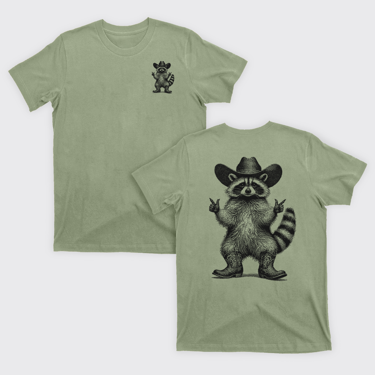 Cowboy Raccoon Vintage Style T-Shirts