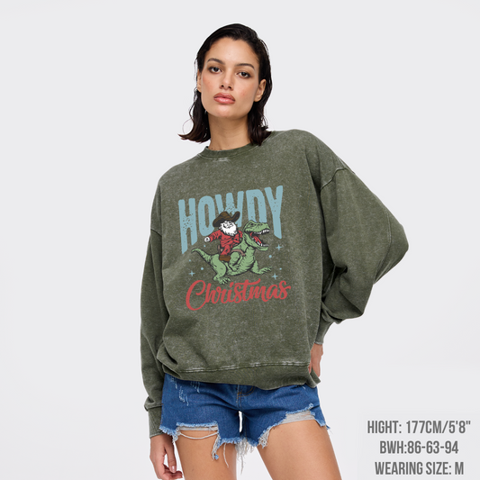 Retro Santa Claus Washed Sweatshirts