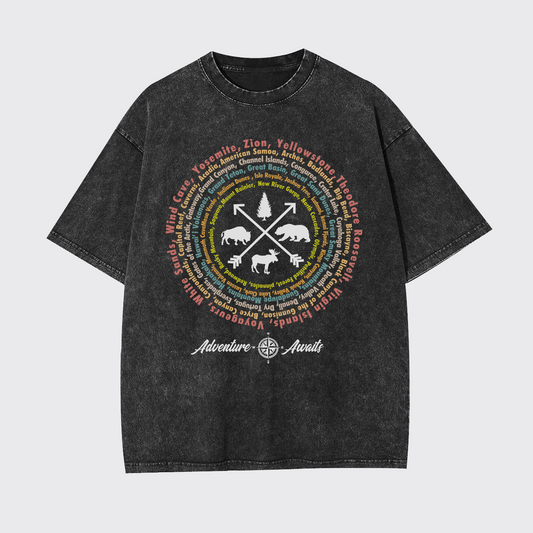 Compass And 63 National Park Garment-dye Tees