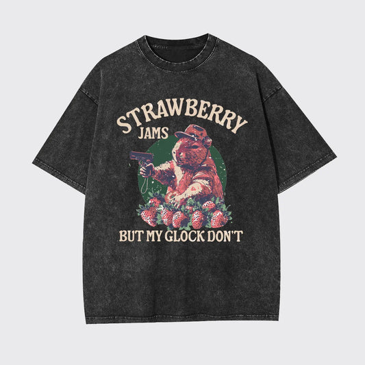 Strawberry Jams But My Glock Don't Garment-dye Tees