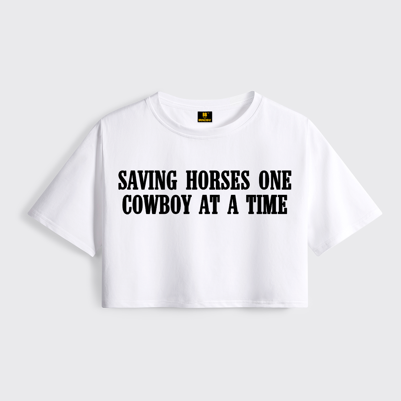 Saving Horses One Cowboy At A Time Cropped Boxy Tee