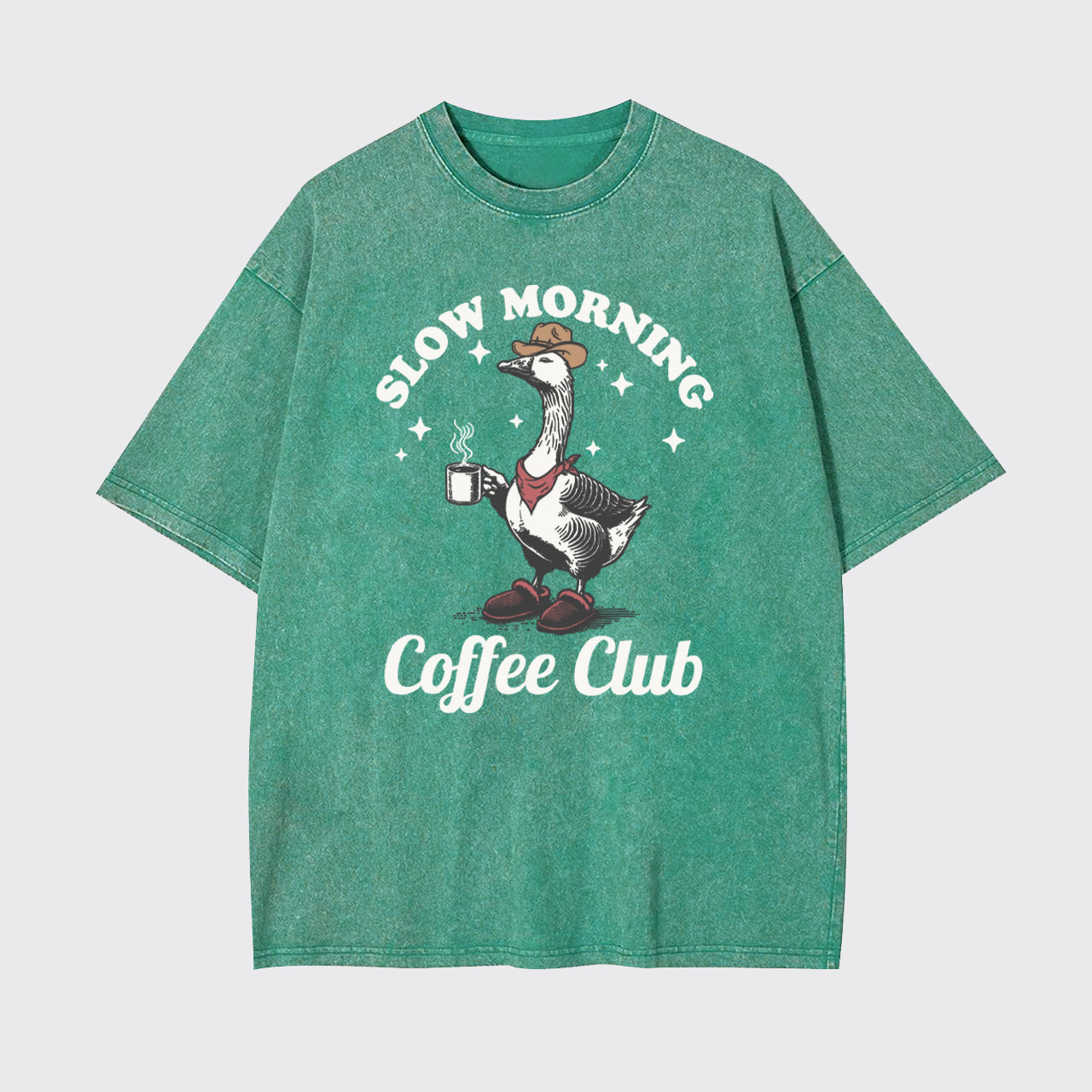 Funny Goose-Slow Morning Coffee Club Garment-dye Tees