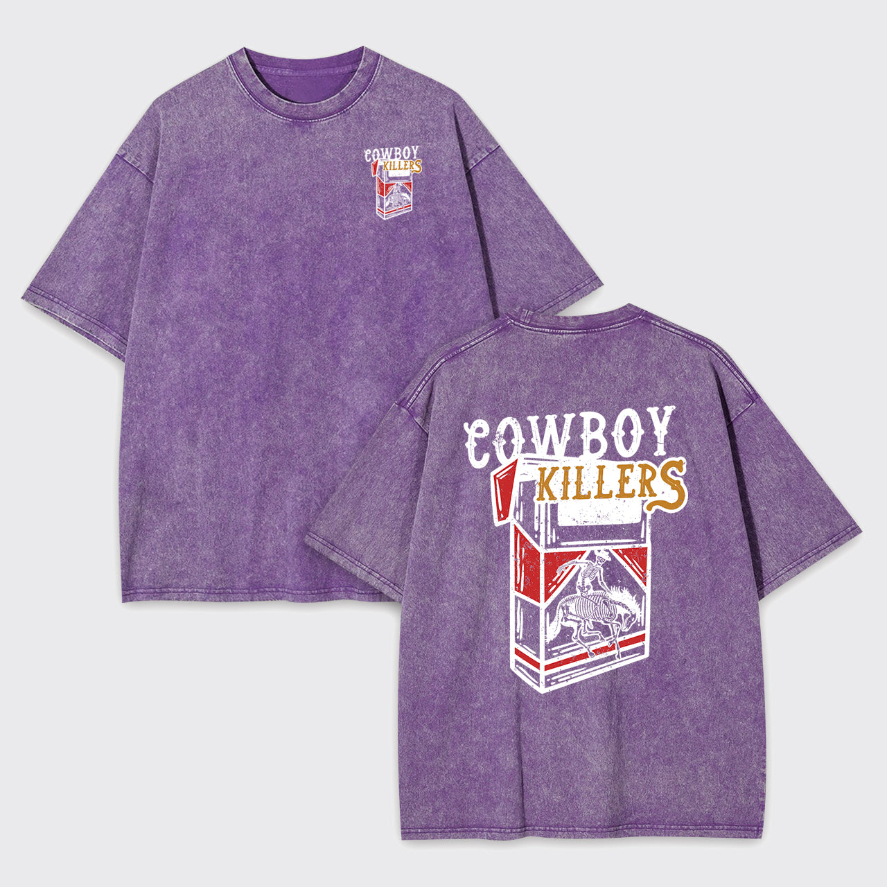 Cowboy Killers Double Sided Printing Garment-dye Tees