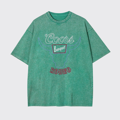 Retro Bullhead Rodeo Graphic Garment-dye Tees