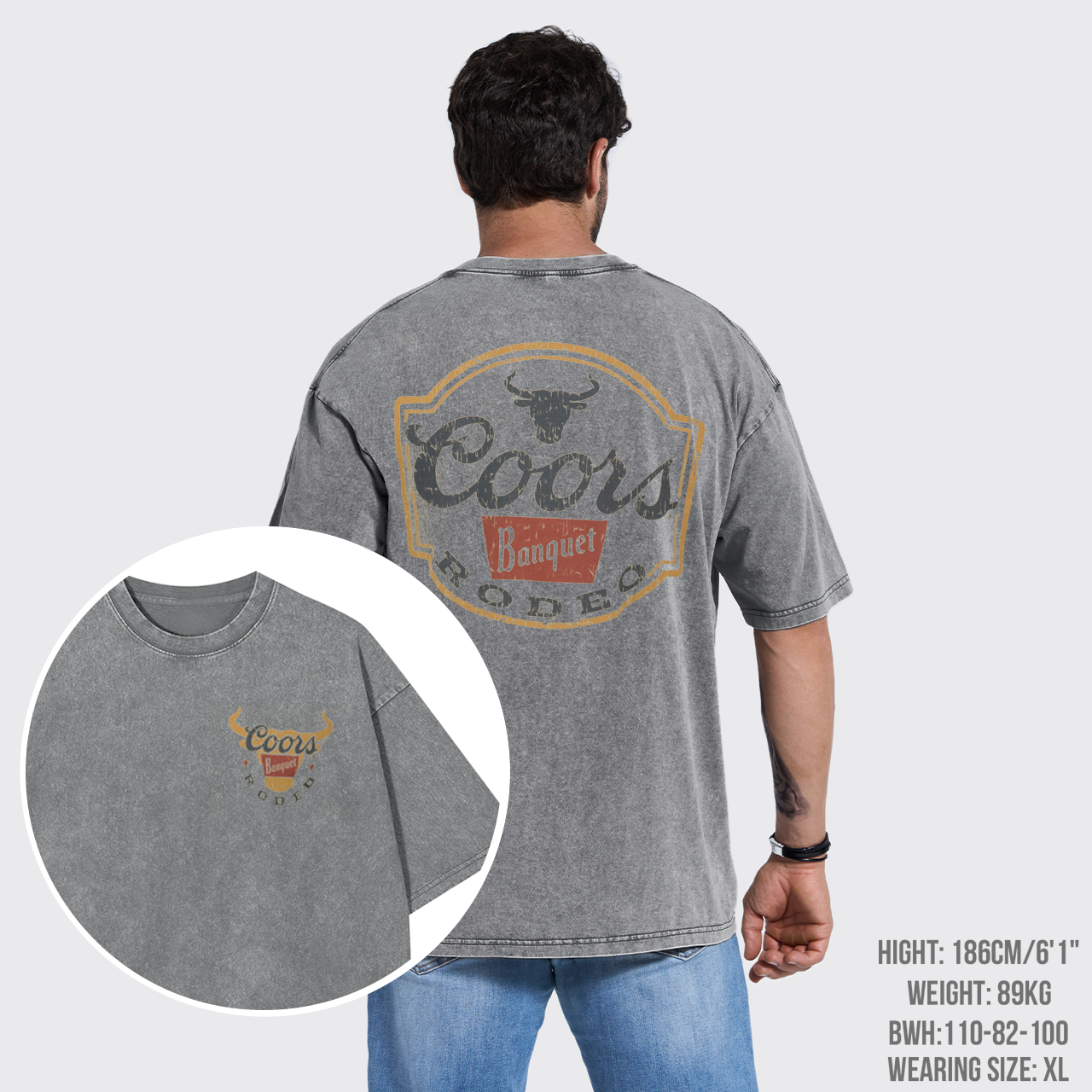 Vintage Rodeo Classic Bullhead Garment-dye Tees