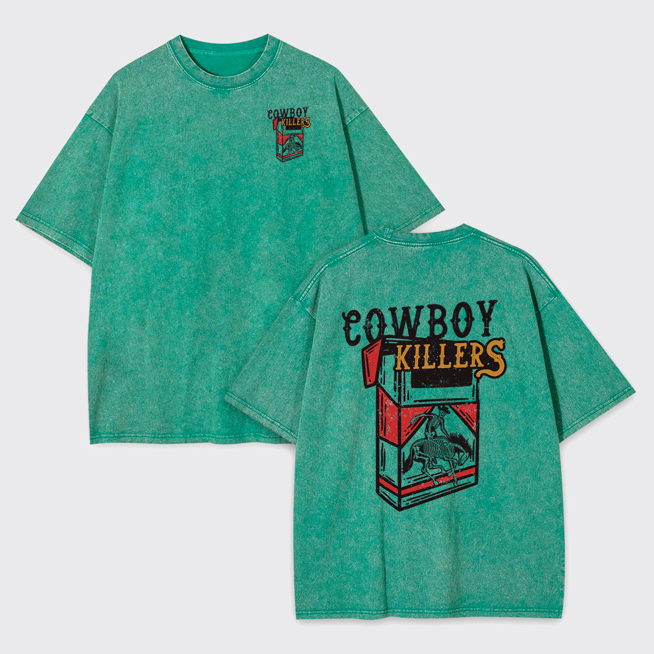 Cowboy Killers Double Sided Printing Garment-dye Tees