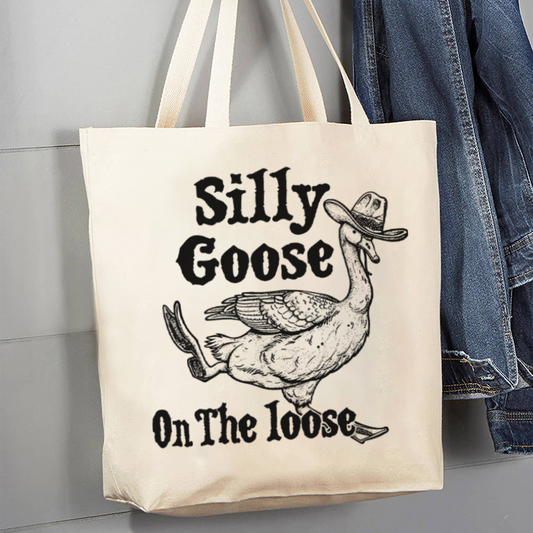 Silly Goose On The Lose_Broncobay Canvas Tote Bag