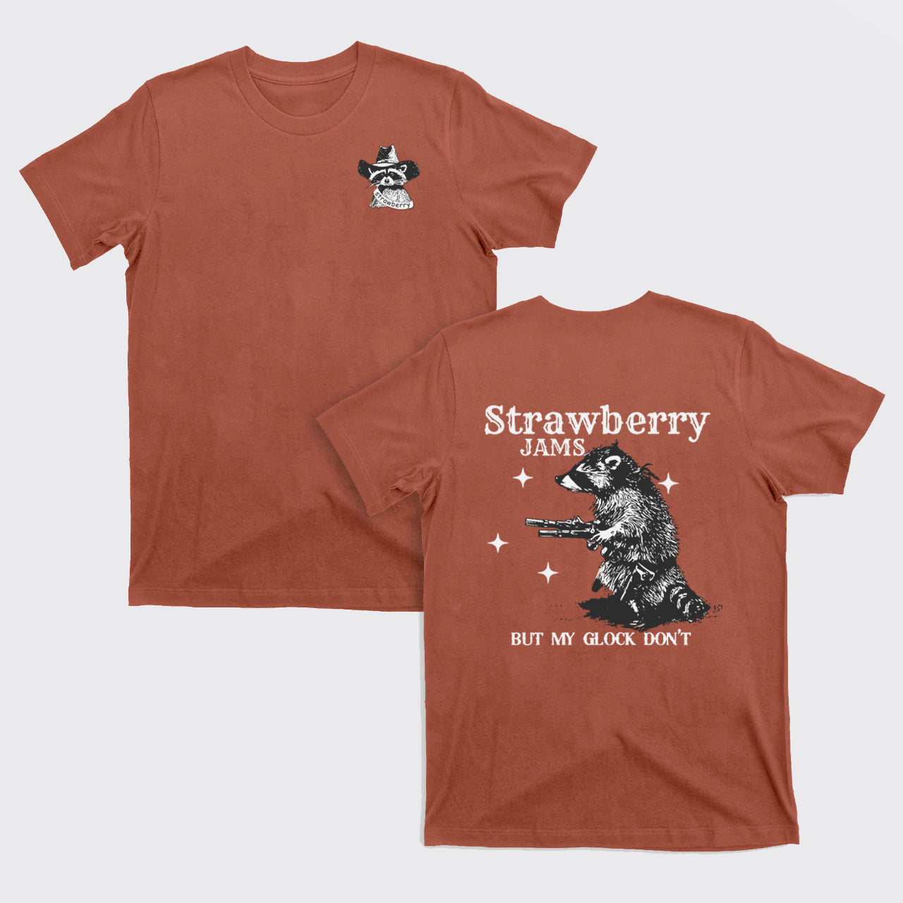 Snarky Sayings-Strawberry Jams But My Glock Don't T-Shirts