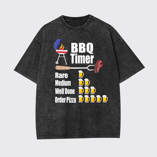 Meat Smoker BBQ Smoker Beer Drinker Garment-dye Tees
