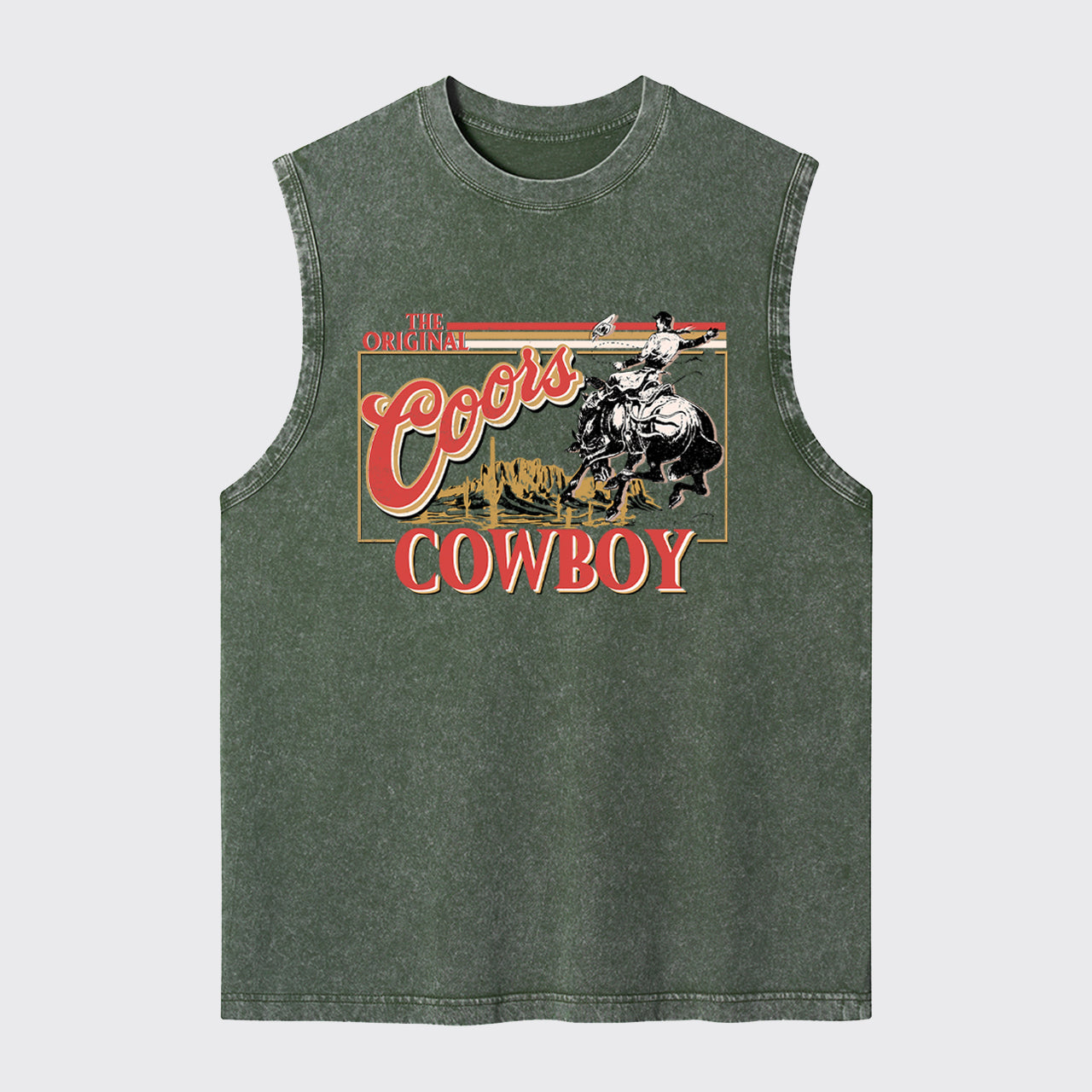 Beers Western-Themed Cowboy Washed Tanks