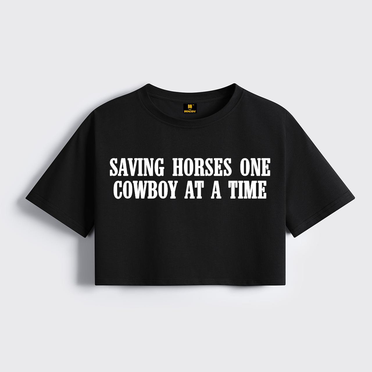 Saving Horses One Cowboy At A Time Cropped Boxy Tee