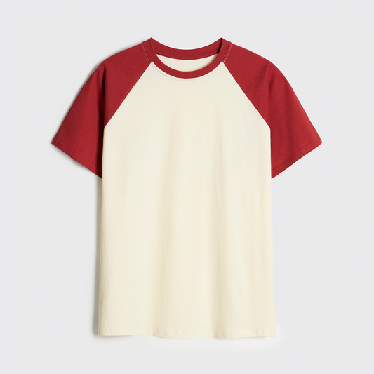 Raglan T-shirts:Beige & Red