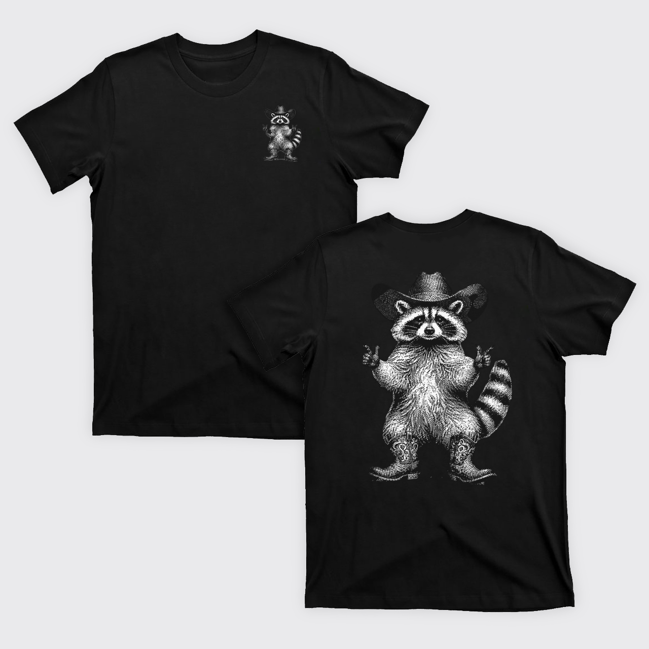 Cowboy Raccoon Vintage Style T-Shirts