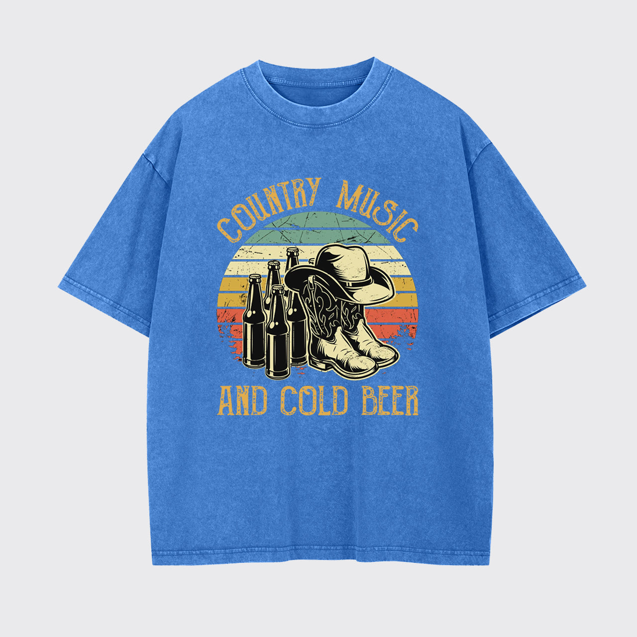 Country Music And Cold Beer Garment-dye Tees